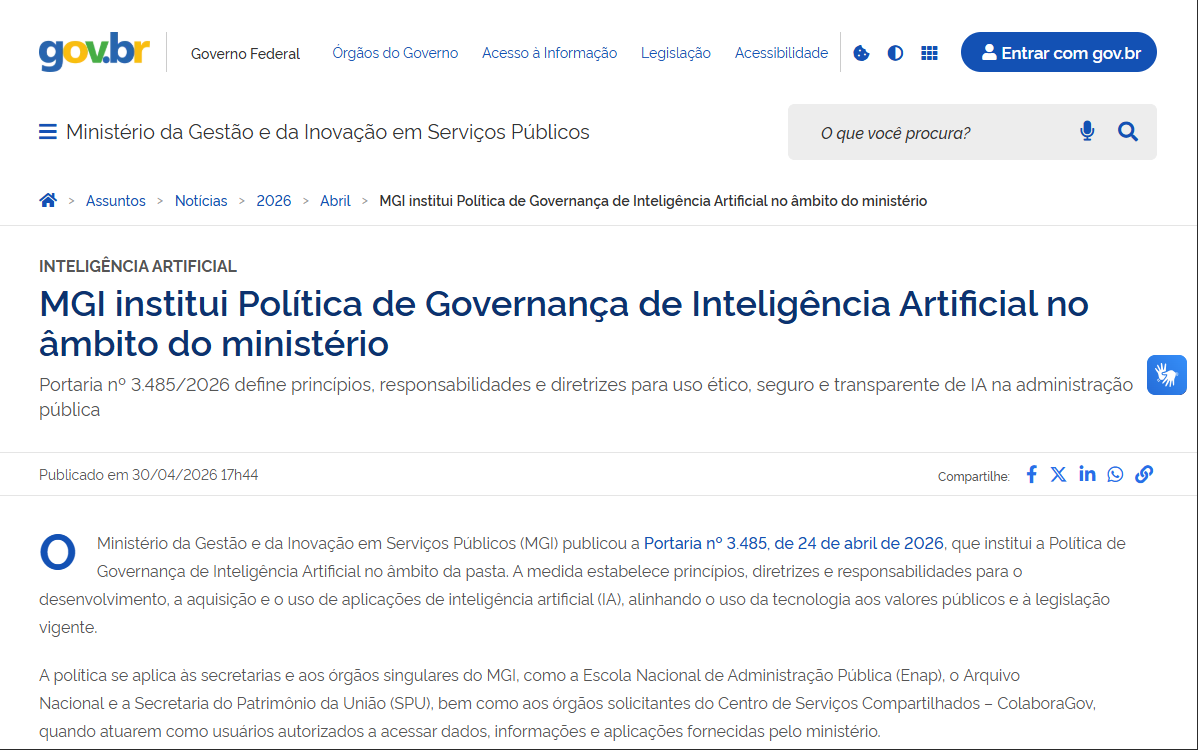 Notícia — MGI