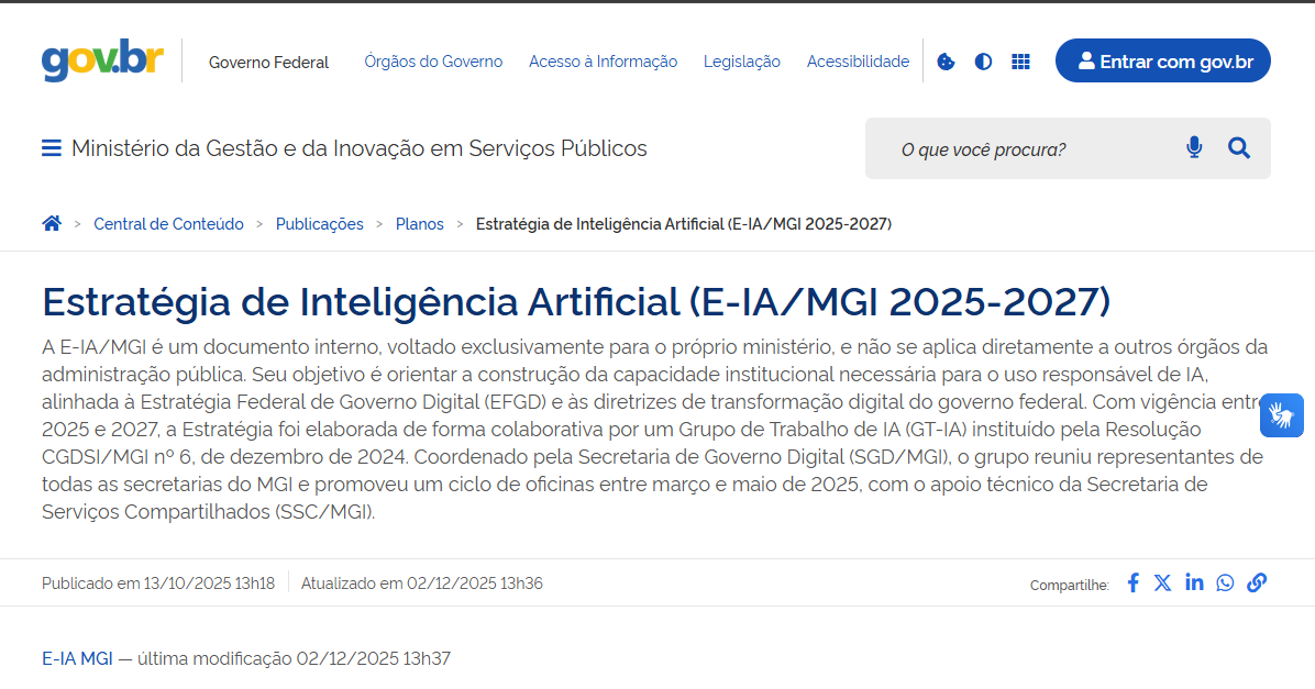 Notícia — MGI (E-IA)